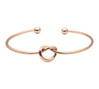 Rose Gold Tie the Knot Bridesmaid Bracelet, Iron Geometric Minimalist Heart Cross Bangle, Open Cuff Knot Design, 3.1 x 2.8 x 0.8 in, Elegant Jewelry Present for Bridesmaid Proposal, Weddings, Parties