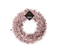 Rose Gold Tinsel Christmas Wreath 28cm