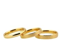 Rose Gold Titanium Steel Ring Set - Three-Piece Matte and Polished Finish, Sizes 5-11, Perfect for Anniversary, Wedding, or Gift, Size 10