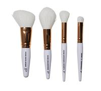 Rose Gold Travel Brush Kit, 4 On-the-Go Makeup Brushes For Concealer, Eyeshadow, Highlighter & Blush, Flawlessly Blends, Highlights & Sculpts
