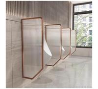Rose Gold Urinal Partition Divider - 3 Pcs Tempered Glass Privacy Screen for Men's Toilets, Wall Mounted Urinal Baffle for Hotels, Schools & Shops