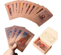 Rose Gold Waite Tarot Cards for Beginners, Waite Tarot Deck with Guide Book, Gift Set with Gold Foil Meanings, Fortune Telling Game, 78 Cards for Divination, Meditation & Gifts