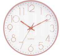 Rose Gold Wall Clock Modern Design Battery Operated With Silent Quartz Movement 12 Inch