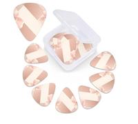 Rose Gold Wallpaper Print Guitar Picks 12 Pack Guitar Plectrums with Storage Box Bass Picks For Acoustic Guitar Bass Electric Ukulele Includes 0.46mm, 0.71mm, 0.96mm
