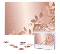 Rose Gold Wallpaper Wooden Puzzles 1000 Pieces Personalized Jigsaw Puzzle For Adults Interesting Custom Photo Puzzles Gift For Holiday Birthday Wedding Anniversay