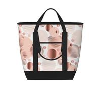 Rose Gold Wave,Lunch Bags Large Capacity Insulated Tote Bag For Women Men Work Picnic Travel