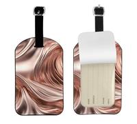 Rose Gold Wave Print 4.3 x 2.76 inch Cute Tags Elegant Luggage Tags Suitcases Stylish Travel Accessories