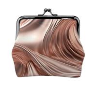 Rose Gold wave Print Exquisite Versatile Kiss Lock Coin Purse Cute Small Zipper Wallet for Coins Cards