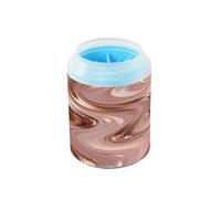 Rose Gold Waves Glitter Reusable Paw Cleaning Cup with Soft Massage Brush Essential For All Pets Owners for Small Medium Large Breed Dogs, Cats