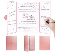 Rose Gold We Will Miss You Decorations,Guest Book Alternative for Farewell,Retirement Gifts for Colleagues,Leaving Party Supplies with We Will Miss You Card,Memorable Going Away Presents(Rose Gold)