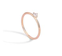 Rose Gold Wedding Ring, Married Ring 9K Solitaire 4 Claws with Round Moissanite Size M 1/2
