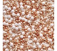Rose Gold White Metallic Sprinkles pearls cupcake cake toppers balls 100s and 1000s rods mix blend gold wedding decoration birthday cakes cupcakes topper BOHO BEAUTY