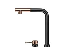 Rose Gold with Black Lifting Faucet Hot and Cold Water Filter Three-in-one Independent Switch Pull Out Kitchen Faucets