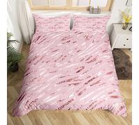 Rose Gold Zebra Bedding Set Single Pink Animal Print Duvet Cover Super King For Girls Gradient Glitter Comforter Cover For Women Ombre Sequins Bed Set Woodland Wildlife Bed Cover No Comforter