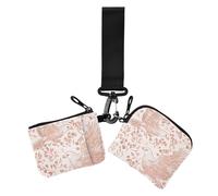 Rose Golden Dove Dual Coin Purse Credit Card Holder Wallet Thin Flat Coin Purse Wallet Bag with Wristlet Strap for Lady 2 Packs, Rose golden dove, One Size, Casual