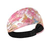 Rose Golden Fairy Tale Castle Cooling Headbands for Women Stretchy Sweaty Bands for Hiking Make up Cycling Hiking