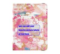 Rose Golden Fairy Tale Castle customize Leather Passport and Vaccine Card Holder Combo Travel Passport Wallet Cute Passport Book Ultra Slim, Rose golden fairy tale castle, One Size