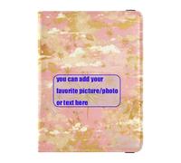 Rose Golden Fairy Tale Castle customize Leather Passport Holder Covers Case Travel Passport Wallet With Vaccination Card Slot Passport Holder Ultra Slim, Rose golden fairy tale castle, One Size