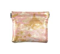 Rose Golden Fairy Tale Castle Women's Leather Coin Change Purse Convenient Cash Coin Purse for Woman Girl, Rose golden fairy tale castle, Decoration