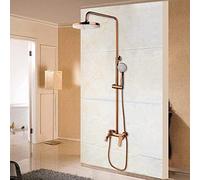 Rose Golden Shower Faucet Set Solid Brass Handle Bathroom Bathtub Mixer Rainfall Hand Shower & Spray Shower Faucet