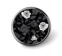 Rose Gothic Lapel Pins Metal Pin Badge Personalized Pinback Button Badges Classic Round Badge Recognition Enamel Lapel Pin for Jackets, Backpacks, Bags