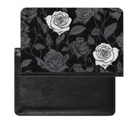 Rose Gothic Passport Cover Family Printed Leather Passport Holder Minimalist Front Pocket Slim Travel Wallet Cover Case Lightweight Credit Card Holder for Women Men