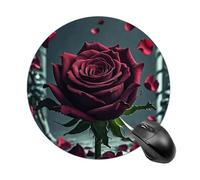 Rose Gothic Round Mouse Pad, Non-Slip Rubber Mouse Mat, Ultra-Thin Waterproof & Portable Gaming Mouses Mat for Office, PC, Laptop, Console Gamers