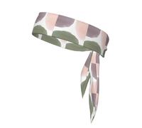 Rose Grape & Sage Modern Watercolor Circles, Head Tie, Sports Headband Tie Back, Multi Sweatband for Men Women
