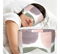 Rose Grape & Sage Modern Watercolor Circles, Sleep Mask for Home Travel, Full Eye Covers Light Blocking Eye Mask Sleep Eye and Ear Muffs