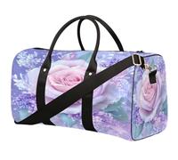 Rose Gypsophila Flower Sports Tote Gym Bag for Men & Women, Water Resistant Foldable Travel Duffel Bag, Lightweight Carry-On Weekender Overnight Bag for Workout Hospital