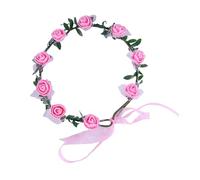Rose Hair Band Elastic Flower Headband Wedding Hair Decoration Floral Wreath For Beach Travel Or Music Festivals