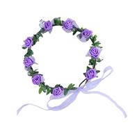 Rose Hair Band Elastic Flower Headband Wedding Hair Decoration Floral Wreath For Beach Travel Or Music Festivals