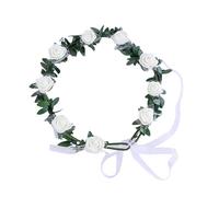 Rose Hair Band Elastic Flower Headband Wedding Hair Decoration Floral Wreath For Beach Travel Or Music Festivals
