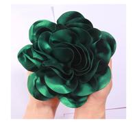 Rose Hair Clip 19CM Big Handmade Satin Flowers Headwear Catwalk- Stage Performance Hairpin(Green,With brooches)