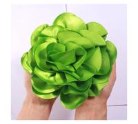 Rose Hair Clip 19CM Big Handmade Satin Flowers Headwear Catwalk- Stage Performance Hairpin(Lime,With brooches)