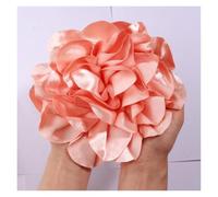 Rose Hair Clip 19CM Big Handmade Satin Flowers Headwear Catwalk- Stage Performance Hairpin(PeachPuff,With brooches)