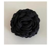 Rose Hair Clip 2pcs Fabric Giant Rose Flower Hair Clip Hair Claw Exaggerate Elegant Barrette Headwear Hair Clamps(Black 12cm)