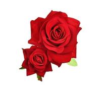 Rose Hair Clip 3PCS Bridal Rose Flower Hairpin Brooch Wedding Bridesmaid Party Accessories Hair Clip(Red)