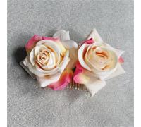 Rose Hair Clip 3pcs Large Burgundy Red Flower Hair Clip for Wedding Party Headwear Bridesmaid Bridal Hair(Color 3)