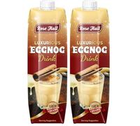 Rose Hall Luxurious Eggnog Drink 1L(34 oz), Rich & Creamy Festive Beverage, Made with Fresh Semi-Skimmed Milk & Cream, Sweet & Lightly Spiced Flavour, Perfect Holiday Drink (Pack of 2)