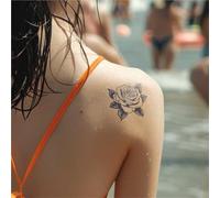 Rose Hand Back Arm Men's And Women's Herbal Temporary Tattoo Patch, Waterproof And Lasting For Two Weeks, Semi Permanent, Fake Tattoos