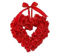 Rose Heart Wreath - Artificial Floral Decoration for Romantic Wedding Scene Proposal Valentine's Proposal Front Door Backdrop Celebration by ani