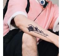 Rose | Herbal Temporary Tattoo Stickers, Dark Style With English Accents, Forearm, Waterproof And Rub-resistant, Lasts For 2 Weeks, Fake Tattoos(1pcs)