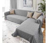 Rose Home Fashion Sectional Couch Covers Sectional Sofa Cover 2 Pieces L Shaped Couch Covers Sectional Couch Cover Couch Covers for Sectional Sofa (Chaise with 3 Seater,Light Gray)