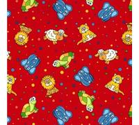Rose & Hubble Children's Fabric Animal Designs 100% Cotton Poplin Fabric 44'' Wide Craft Fabric Material Ideal for Nursery Quilting, Clothing