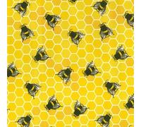 Rose & Hubble Children's Fabric Honey Bees Animal Designs 100% Cotton Poplin Fabric 44'' Wide Craft Fabric Material Ideal for Nursery Quilting, Clothing