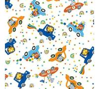 Rose & Hubble Children's Fabric Safari Animal Designs 100% Cotton Poplin Fabric 44'' Wide Craft Fabric Material Ideal for Nursery Quilting, Clothing