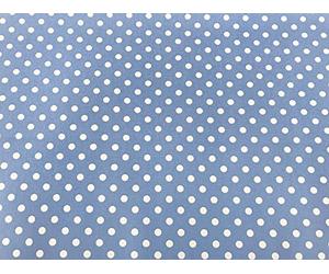 ROSE & HUBBLE - Cotton Poplin Print Pale Blue Background with Small White Polka Dots 112cm 100% Cotton Fabric -130gsm - Per Metre