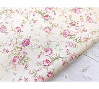 Rose & Hubble Dusky Ivory Floral Print 100% Cotton Woven Cotton Poplin Vintage Style Fabric for Crafting, Quilting, Home Décor & Dressmaking