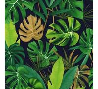 Rose & Hubble Floral Designs Medium & Large 100% Cotton Poplin Fabric - Navy Tropical Palm Leaf